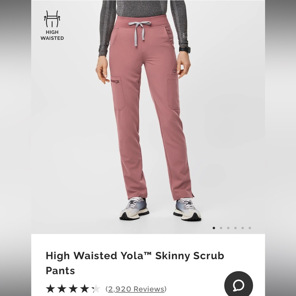 FIGS Yola high waist scrub pants mauve